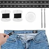 12 Stück Hosenbund Enger Machen Knöpfe Hosen Hosenversteller Verstellbare Elastischer Hosenbund Hose Enger Machen Clip Gummiband Nähen für Damen Herren Kinder Hosenknöpfe