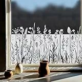 Neukids Fensterfolie Pusteblume, klebefolie Fenster Selbstklebende, Weiß Pflanze Fensterfolie Muster, fensterfolie Glasfolie für Kinderzimmer Wohnzimmer Schlafzimmer Küche Bad