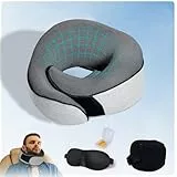 Dreamjoys Reisekissen Flugzeug 2.0, Nackenkissen Reise, Travel Pillow, Kissen Flugzeug, Reisekissen Memory Foam, Schlafkissen Flugzeug, Ideal Für Reisen Mit Flugzeug, Auto, Zug