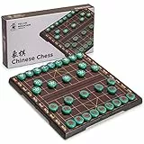 Yellow Mountain Imports Chinesisches Schach (Xiangqi) Magnetisches Reise-Brettspiel-Set (32,5 Zentimeter) mit Jadefarbenen Spielfiguren
