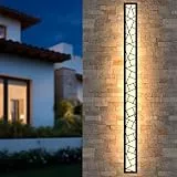 AOEH LED Wandleuchte Lange Wandlampe Wasserdicht Ip65 LED Wandbeleuchtung Im Innen-und Außenwandleuchte,aluminium Außenlamp Vogelnest Wandleuchte Für Terrasse Garten Veranda Garage,Warmweiß,L150cm*1