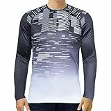 voofly Herren Langarmshirt Sport UV Sonnenschutz Shirt UPF 50+ Outdoor Schwimmshirt Surfshirts Laufshirt Grau XL