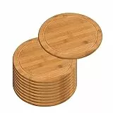 10er SET KESPER 58444 Fleischteller Ø 30 cm aus FSC®-zertifiziertem Bambus/Vesperteller/Pizzateller/Holzteller/Schneidebrett