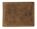Elbleder Geldbörse Herren Leder mit Münzfach | Braun Vintage | RFID-Schutz | Portemonnaie Echtleder | Geldbeutel Business für 10 Karten | Design Wallet Polo 105-01 VBR