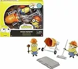 Minions GMF16 - ,,Minions: Auf der Suche nach dem Mini-Boss' Movie Moments Actionfiguren, verschiedene Minions (16 cm) Bauarbeiter-Zubehörteilen aus dem Film, tolles Geschenk für Fans ab 4 Jahren