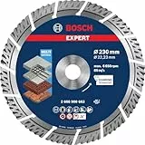 Bosch 1x EXPERT MultiMaterial Diamanttrennscheiben (für Beton, Stahlbeton, Ø 230 mm, Professional Zubehör Großer Winkelschleifer)