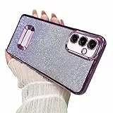 Fycyko Handyhülle für Samsung Galaxy A54 5G Hülle, Flash Aesthetic Glitzer Glitzerpapier Fashion Design Handyhülle Silikon TPU Case für Männer Mädchen Schutzhülle - Lila