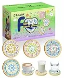 Finsink Mosaik bastelset kinder 4pcs mosaik untersetzer bastelset diy holz untersetzer Set Mosaiksteine zum basteln set Geburtstagsgeschenke für Kinder erwachsene