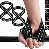 RDX Zughilfen Krafttraining Bodybuilding, Figure 8 Kreuzheben Gewichtheben Handgelenkschutz Griff, Gepolstert Powerlifting Fitness Weight Lifting Straps, Frauen Männer Deadlift Pull up Grip