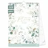 Häfft® Familienkalender 2026 mit 6 Spalten 'Blattgold' kompakter Wandkalender 2026-22,5 x 32,5 cm - Wandplaner, Familienplaner - nachhaltig & klimafreundlich
