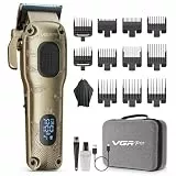 VGRPRO Haarschneidemaschine Profi, Haarschneider Herren Akku kabellos, Clipper Haarschneider mit Etui, Haarschneide-Set für Zuhause & Friseur, LED-Anzeige, Geschenk für Männer(Gold)