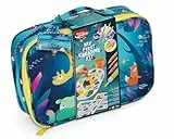 Maped CREATIV – 907059 Bastel-Koffer JUNGLE FEVER - 50-tlg. – kreative & bunte Aktivitäten – Buntstifte, Filzstifte und Kreiden Jumbo + Fingerfarben, Modelliermassen, Aufkleber, Zubehör