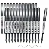 Gelanty Rollerball Pens, Tintenroller, 24 Stück schwarze Flüssigtinte Kugelschreiber Gel Schnelltrocknend für Zuhause, Schule, Büro, Schreiben, Zeichnen, Kunstwerk
