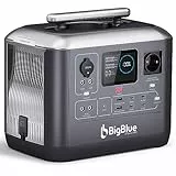 【10ms USV & 2std Schnelllade】BigBlue 1075Wh Tragbare Powerstation LiFePO4, Solargenerator mit 1000W AC-Ausgängen, 【Boost-up bis zu 2000W & Leise Betrieb】, PD45W/100W Stromversorgung für Camping Reisen