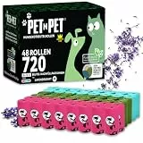 Pet N Pet Bunte Hundekotbeutel, 720 Stück, Lavendelduftende, 41% pflanzenbasiert & 59% PE Hundekotbeutelrollen, extra dicke Hundekotbeutel, Doggy Bags (720 stück, kotbeutel für hunde)