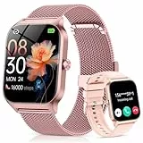 CASCHO Smartwatch Damen mit Telefonfunktion, 1.85'' Smart Watch, 120+Sportmodi Fitnessuhr mit Herzfrequenz/SpO2/Schrittzähler/Schlafmonitor, IP68 Wasserdicht Fitness Tracker für iOS Android,Roségold