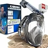 Die Preisgekrönte KAIMANA® Schnorchelmaske für Erwachsene & Kinder - absolut CO2 sicher - inkl. Tragetasche - Tauchermaske Erwachsene - Vollgesichtsmaske Tauchmaske