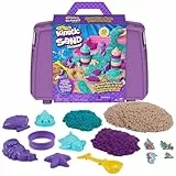 Kinetic Sand Meerjungfrauen Koffer - mit 934 g original kinetischem Sand aus Schweden in 3 Farben, 6 Förmchen, 1 Schaufel für kreatives Indoor-Sandspiel, für Kinder ab 3 Jahren