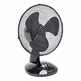Bestron Mobiler Tischventilator Ø 27cm, kleiner Ventilator mit 2 Geschwindigkeitsstufen & 75° Oszillation-Funktion, Höhe: 29 cm, 30W, DDF27Z, Farbe: Schwarz