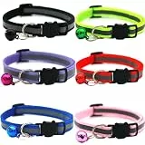 Hepplly 6-Pack Katzenhalsbänder Quick Release Reflective Kitten Halsband mit Glocke (6 Mehrfarbig)