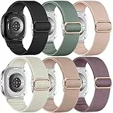TUCOMO 6 Stück Elastische Nylon Armband Kompatibel mit Samsung Galaxy Watch 8 Armband 40mm 44mm/8 Classic 46mm,Loop Dehnbare Ersatzband für Samsung Galaxy Watch 8 Herren Damen