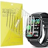 Blueshaweu Displayschutzfolie für WeurGhy/Hoxe/Aycy Y6 1,85 Zoll Smartwatch, blasenfrei, hohe Auflösung, hochwertig, transparent, weich, TPU, Displayschutz, 6 Stück