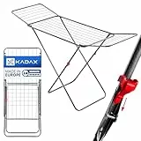 KADAX Wäscheständer mit 18m Trockenfläche Anthrazit, ideal für Wohnung, Balkon & Garten, klappbarer Flügelwäschetrockner mit rutschfesten Füßen, platzsparend, Wäschetrockner Made in EU