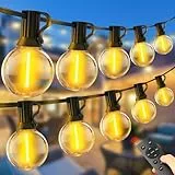 45M 150FT LED Lichterkette Außen Outdoor Lichterkette Strom mit Fernbedienung G40 Glühbirne Wetterfest Dimmbar Aussen Beleuchtung Warmweiß für Garten Terrasse Balkon Hochzeiten Pavillon