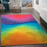 Taracarpet Teppich Kurzflorteppich, Wohnzimmerteppich aus Polyester in Regenbogenfarben, Graffiti absolut Modern fürs Wohnzimmer, Schlafzimmer, Kinderzimmer und Jugendzimmer Fog Multi bunt 160x230 cm
