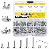 700 STK M2 Schrauben Set, Sechskantschrauben Muttern Set, Edelstahl Zylinderschrauben mit Innensechskant Schrauben mit Muttern Unterlegscheiben Sortiment Kit Maschinenschrauben Gewindeschrauben Set