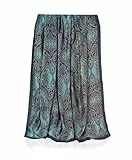 GLORIS Schal Damen dünn seidig groß 180 x 90 cm Blaubraun und Paisleymuster. Schal für Frauen.Halstuch Seidenschal Elegant. Pareo. Strandschal