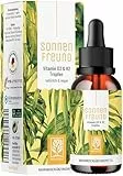 NATURTREU® Vitamin D3 K2 Tropfen hochdosiert & vegan - 100% pflanzlich (ohne tierisches Lanolin) - Vitamin D + Vitamin K2 - Sonnenfreund