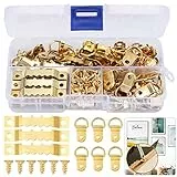 DazSpirit Bilderhaken Bildaufhänger Set (235 Stück) mit D Ringe, Zackenaufhänger & Schrauben, Bilderaufhänger, Bilderrahmen für Haus Büro Foto Bild Malerei Hängen, Bilderbefestigung, Bilder Aufhängen