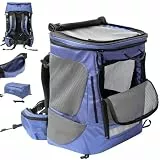 Wanderpfote Hunderucksack bis 16kg - Modell Daypack, Größe L, Blau - Premium Rucksack für mittelgroße bis große Hunde mit Höhenverstellbarem Tragesystem und viel Raum für den Hund (Daypack - Blau, L)
