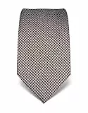 Vincenzo Boretti Herren Krawatte reine Seide Hahnentritt Muster edel Männer-Design zum Hemd mit Anzug für Business Hochzeit 8 cm schmal/breit dunkelbraun