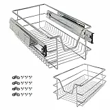 Arebos Teleskopschublade - für Schrankbreite 30 40 50 oder 60 cm/verchromt/Setwahl- Küchenschublade Korbauszug Schrankauszug, Schubladeneinsätze für Küchenschrank / 30 cm