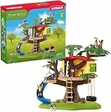 SCHLEICH 42408 Farm World Abenteuer Baumhaus, 60 Teile Spielset mit Reifenschaukel, 2 Kinderfiguren und 4 Tierfiguren, Spielzeug für Kinder ab 3 Jahren