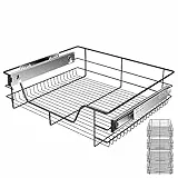 KESSER® Teleskopschublade 4er Set 60cm Schrankbreite verchromt aus Edelstahl Schubladeneinsatz für Küchenschrank Korbauszug Schrankauszug, Schwarz