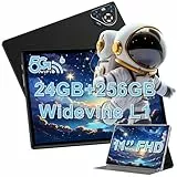 JUEDUR Tablet 11 Zoll Tablet Android 14, 24 GB RAM + 256GB ROM (1TB TF) 8000 mAh Tablets 5G WiFi/Octa Core 2.0Ghz/Widevine L1/Face ID/Bluetooth 5.0/5MP+13MP/Tablet mit hülle - Schwarz