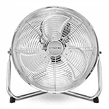 TROTEC Bodenventilator TVM 12 – 37 Watt, Neigungswinkel 100°, 3 Stufen, Ø 30 cm, kippfester Stand, leise, Silber