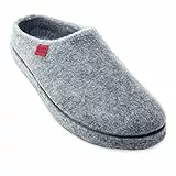 Andrés Machado - Hausschuhe für Damen für Herbst – Unisex Slipper für drinnen und draußen - AM001 – Pantoffeln aus Filz mit Rutschfester Gummisohle – Grau, EU 39
