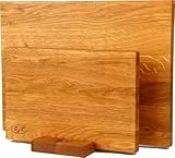 B4K® Schneidebretter aus Eiche – 2er Set | Handgefertigt, geölt & antibakteriell | Vielseitig als Küchenbrett, Hackbrett & Servierbrett | Größen: 40×30×2,2 cm & 30×20×2,2 cm