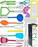 Home Hero Küchenutensilien-Set – Kochutensilien-Set mit Spatel – First Home Essentials Utensilien-Sets – Haushaltsutensilien – Küchenhelfer & Küchenwerkzeug Geschenk (40-teiliges Set – mehrfarbig)