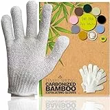 Temple Spring Peelinghandschuh, Peeling Körper Duschschwamm, Waschhandschuh Körper Sauna Zubehör, Peeling Handschuh, Duschhandschuh Badezubehör für Ingrown Hair, Luffa Handschuh - Cremeweiß