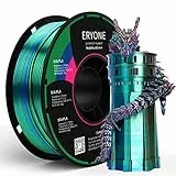 ERYONE Dreifarbiges Seiden PLA Filament 1.75mm,Seidiges Mehrfarbiges PLA-Filament für 3D-Drucker +/- 0,03 mm,Co-Extrusion Seiden PLA Filament 1 kg / Spule, Rot &Blau& Grün