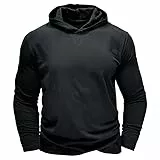 Ophestin Herren-Kapuzenpullover, leicht, langärmelig, Muskeltraining, Arbeit, Hoodies für Männer, Schwarz , S