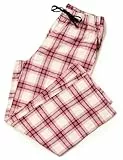 LAPASA Damen Pyjamahose Loungehose Schlafanzughose Freizeithose Baumwolle Flanell L74 (XX-Large, Rosa + Weiß)