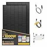 Solakon® 1000W Balkonkraftwerk - Balkonkraftwerk 800W komplett Steckdose - neuester 800 Watt Wechselrichter - Solaranlage Komplettset - 500W bifaziale Solarmodule inkl. Zubehör - 3m Kabel
