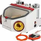 VEVOR Vevor Sandstrahlgerät mit 2 Sandstrahlstiften, LED-Lichtleiste, Fußschalter, Düse 1,2 mm, geeignet zum Polieren und Entfernen von Rost
