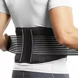 BraceUP Rückengurt, Rückenstützgürtel - Atmungsaktive Rückenbandage Herren und Damen, Rückenstütze, Lendenwirbelstütze gürtel für unteren Rücken bei Ischias (XXL 110-135 cm)